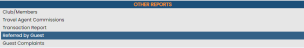 Other Reports section of the Reports Menu with Referred by Guest command selected